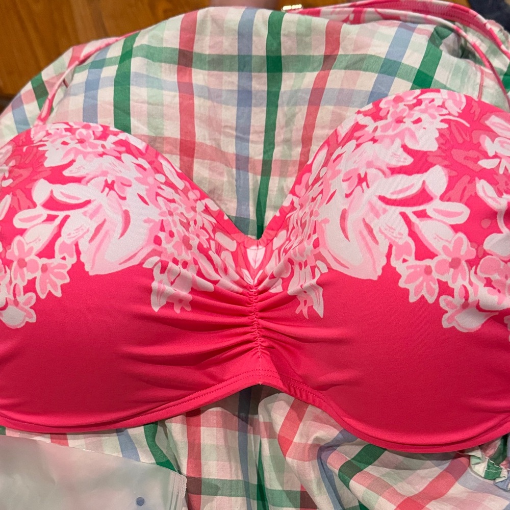 Floral Pink Strapless Bra Or strapless/halter top New 16